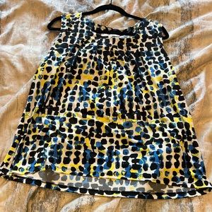 Jones Sudio Separates Blue & Yellow Print Blouse